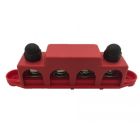 Verdeelstrip 4 voudig M10 met kap, rood