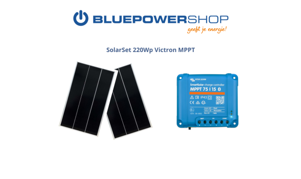 Bluepowershop  Solar set 220Wp Victron MPPT 75/15 + 2 x 110Wp paneel